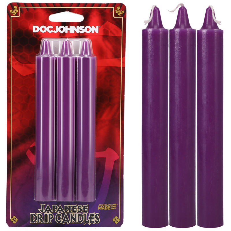 Doc Johnson Japanese Drip Candles 3 Pack - Purple